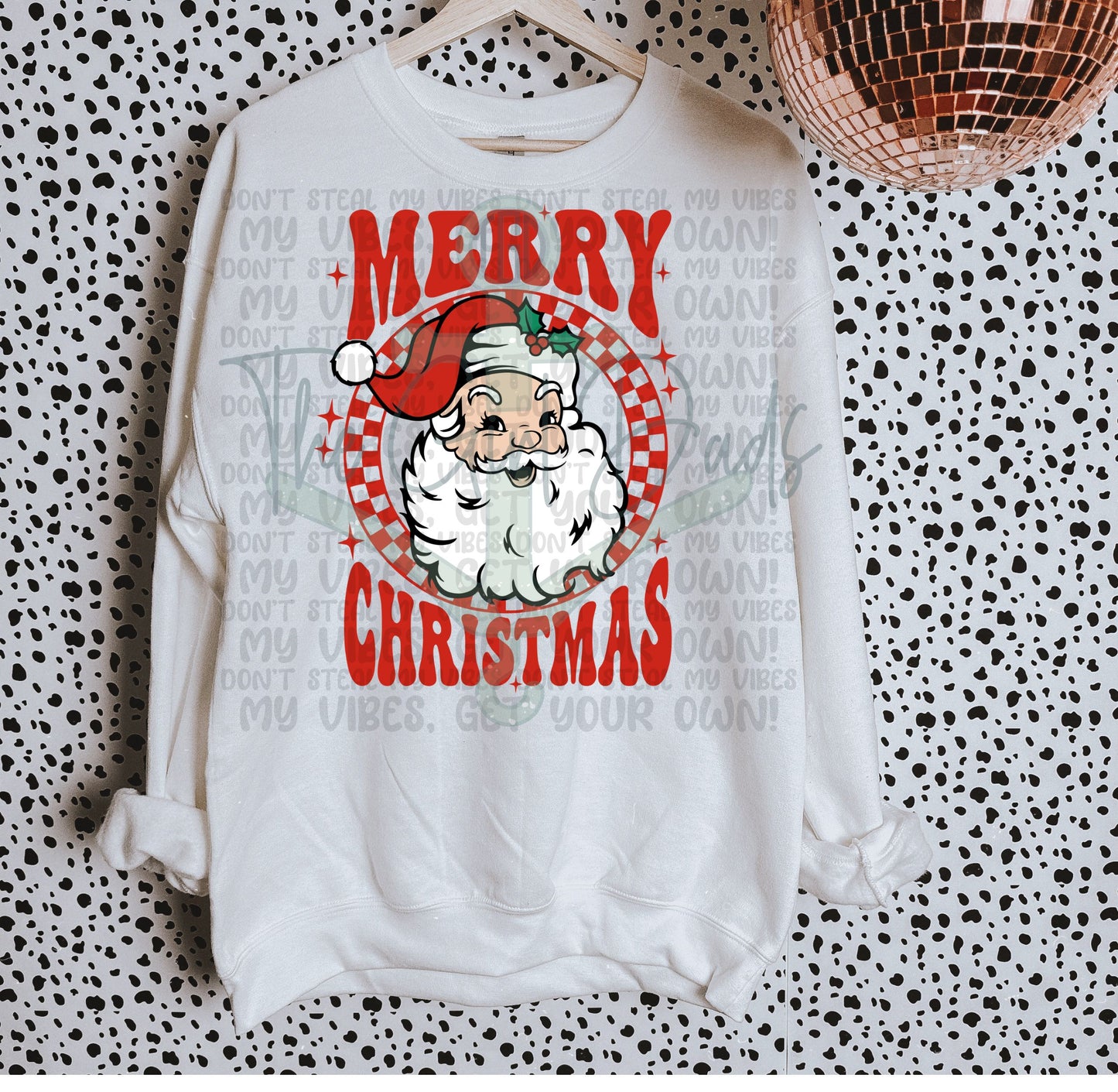 Vintage Merry Christmas Santa Top Design