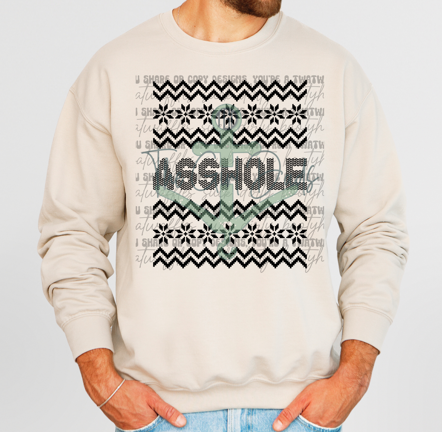Asshole Ugly Sweater Top Design
