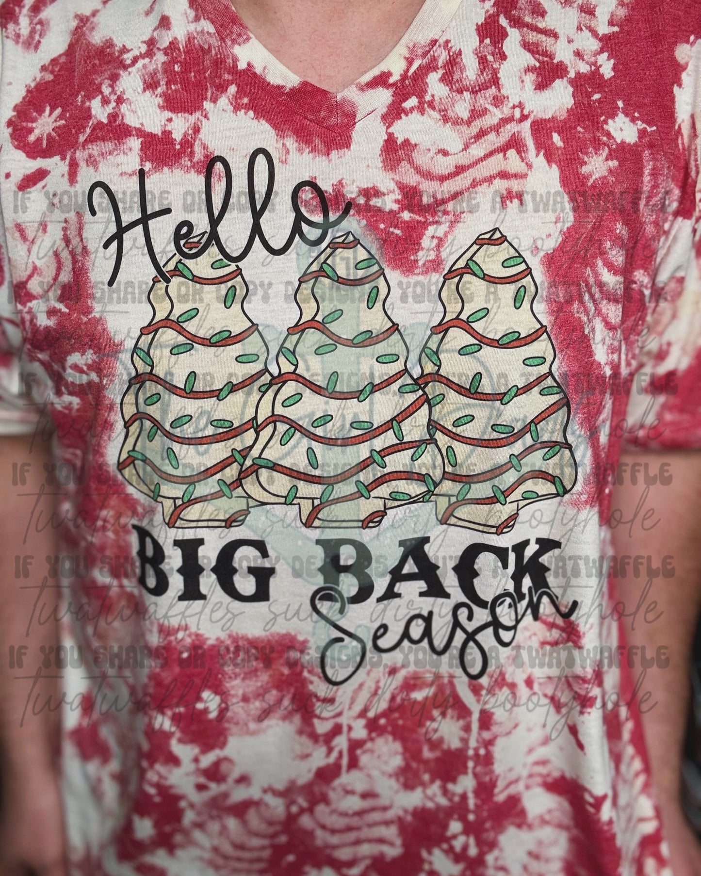 Hello Big Back Season Christmas Tree Cakes Top Design