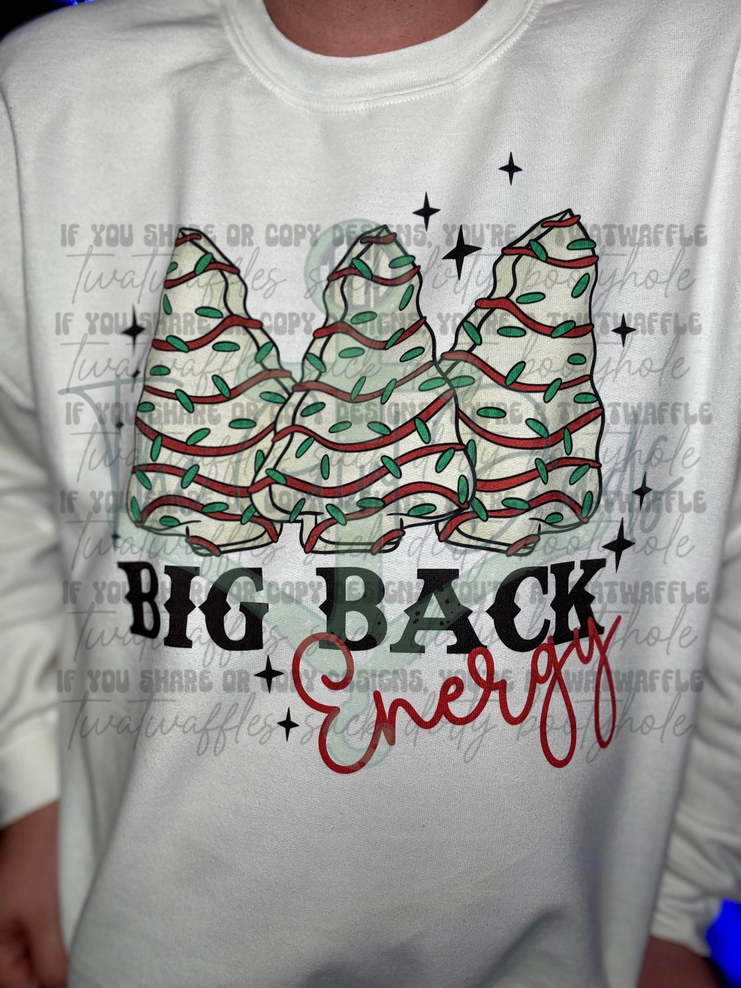 Big Back Energy Christmas Tree Snacks Top Design