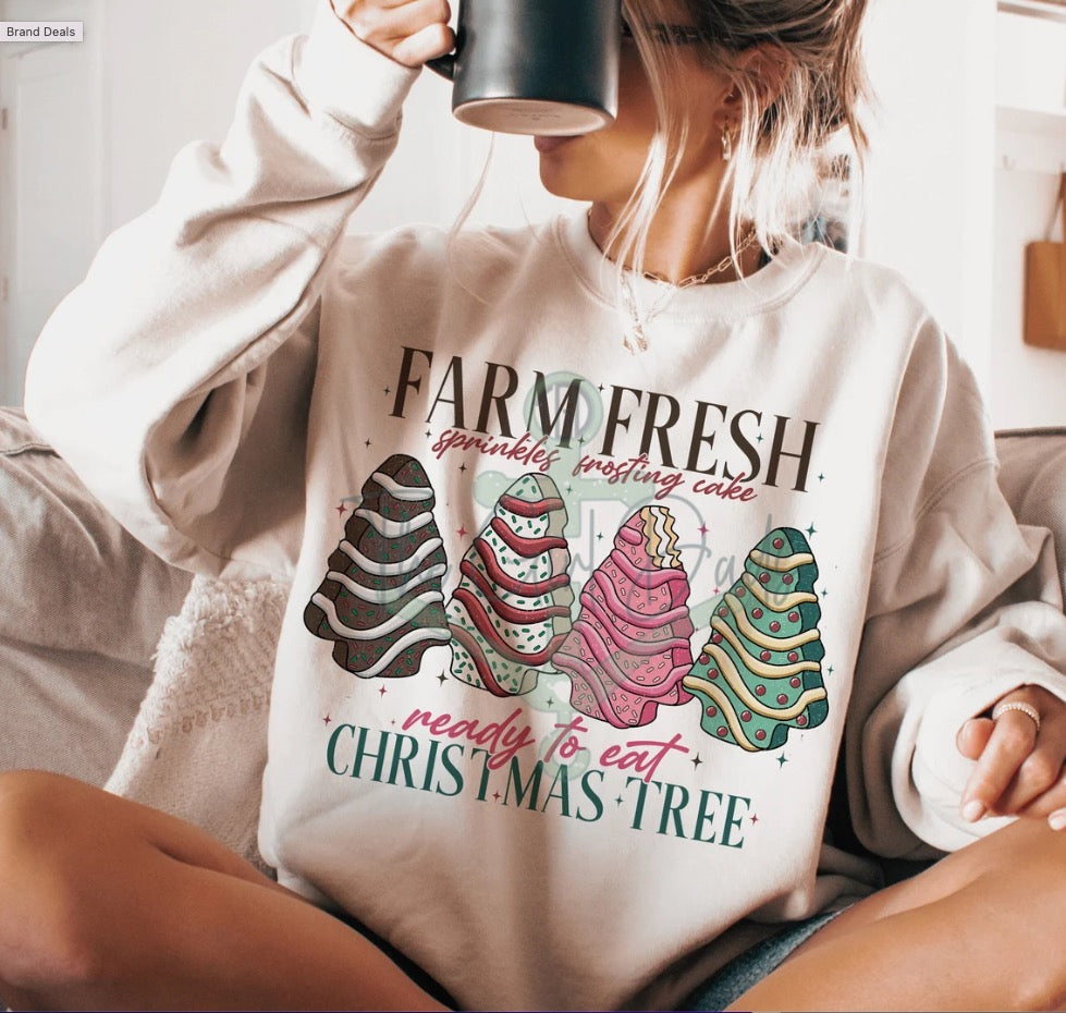 Farm Fresh Christmas Tree Cake Top Design