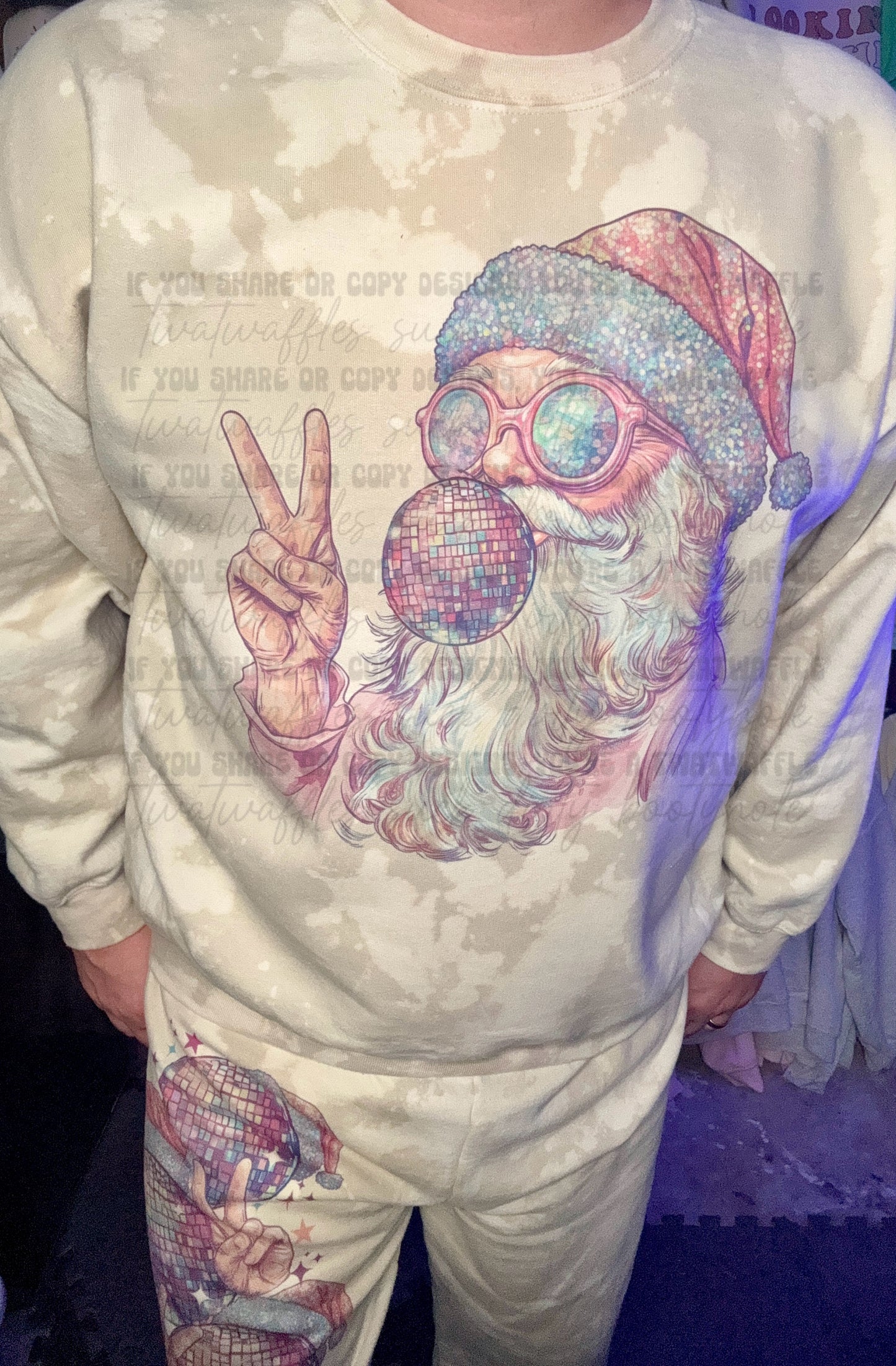 Pink Disco Santa Sweat-Set