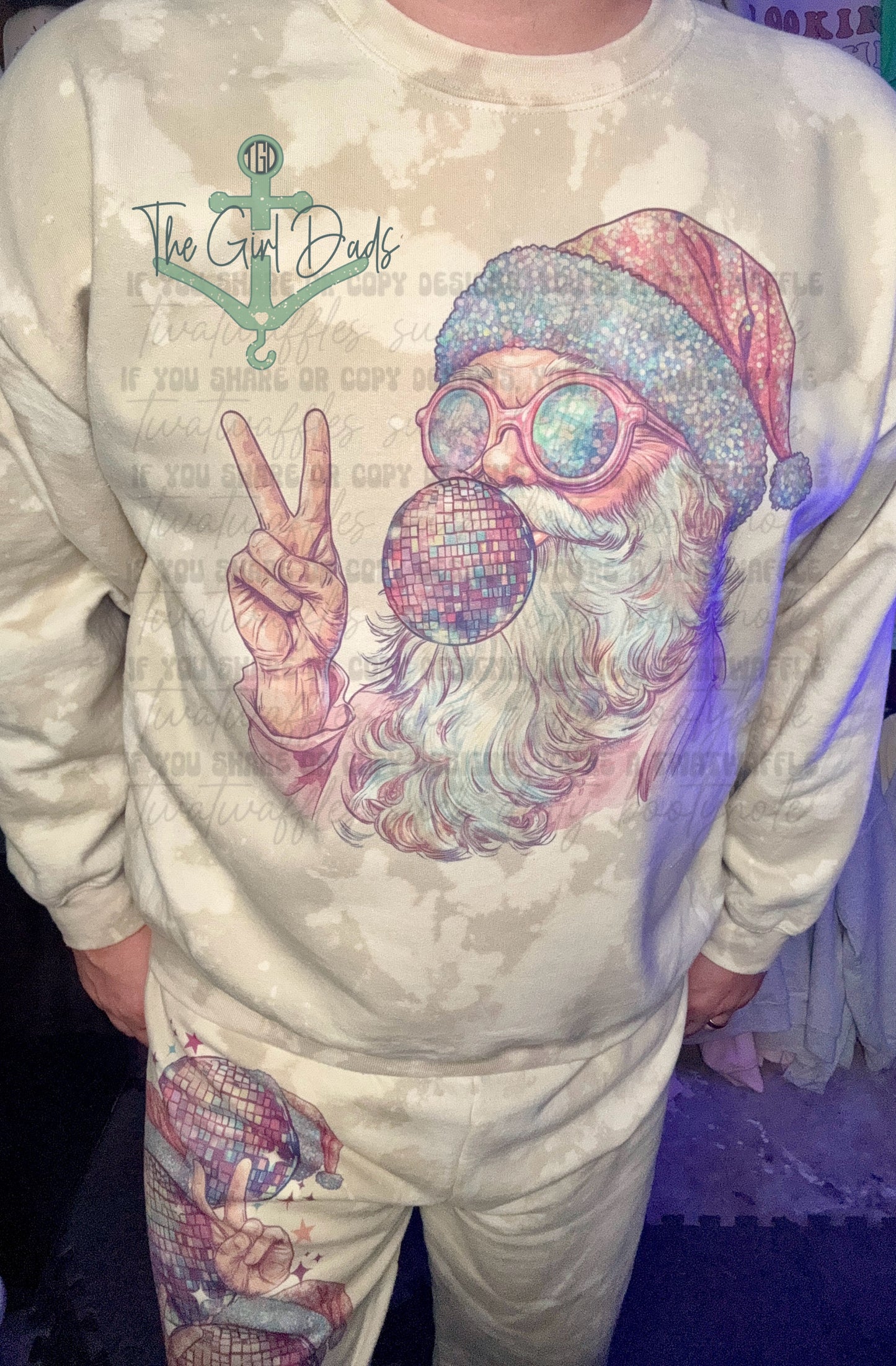 Pink Disco Santa Sweat-Set