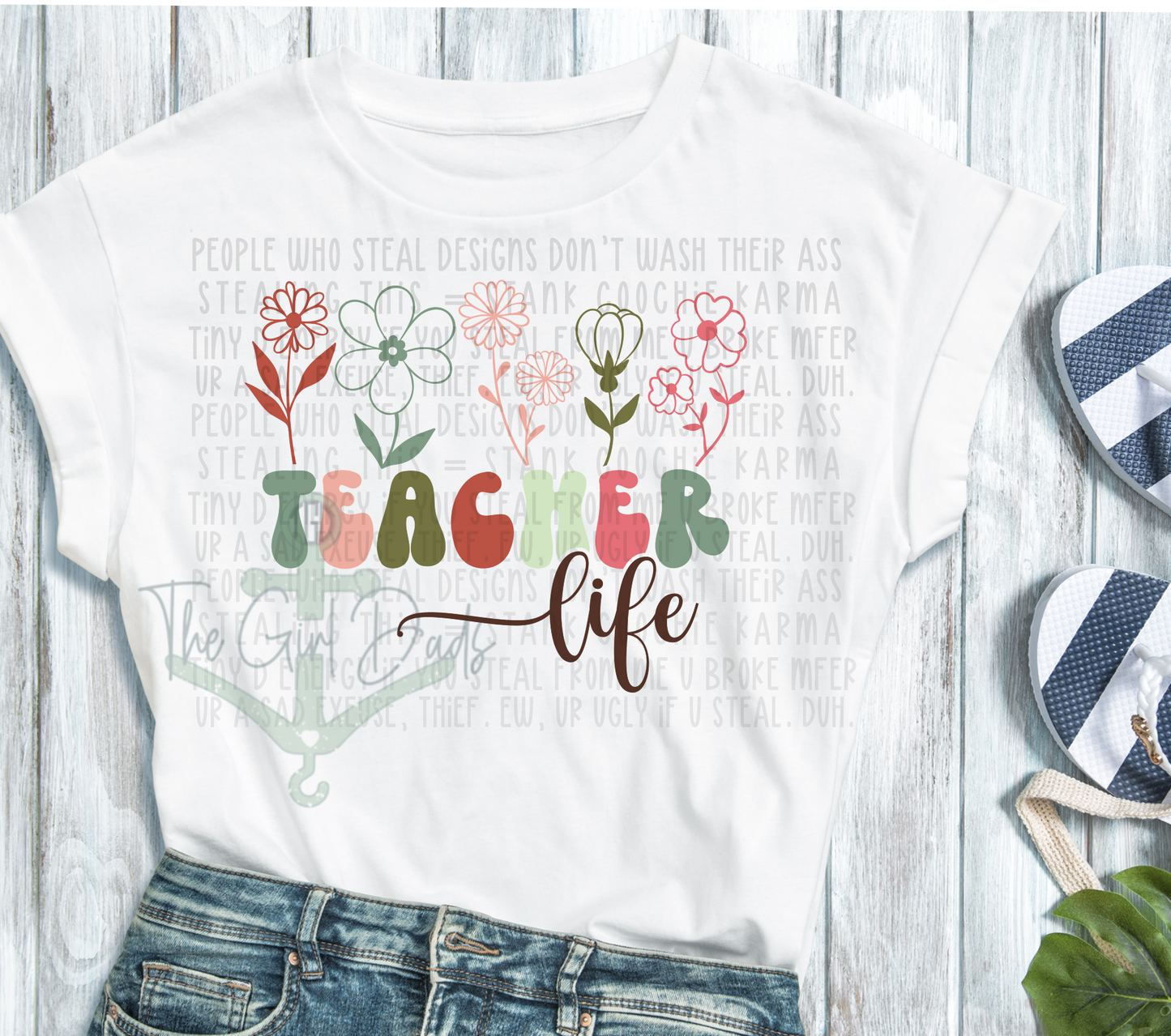 Teacher Life Floral Top Design