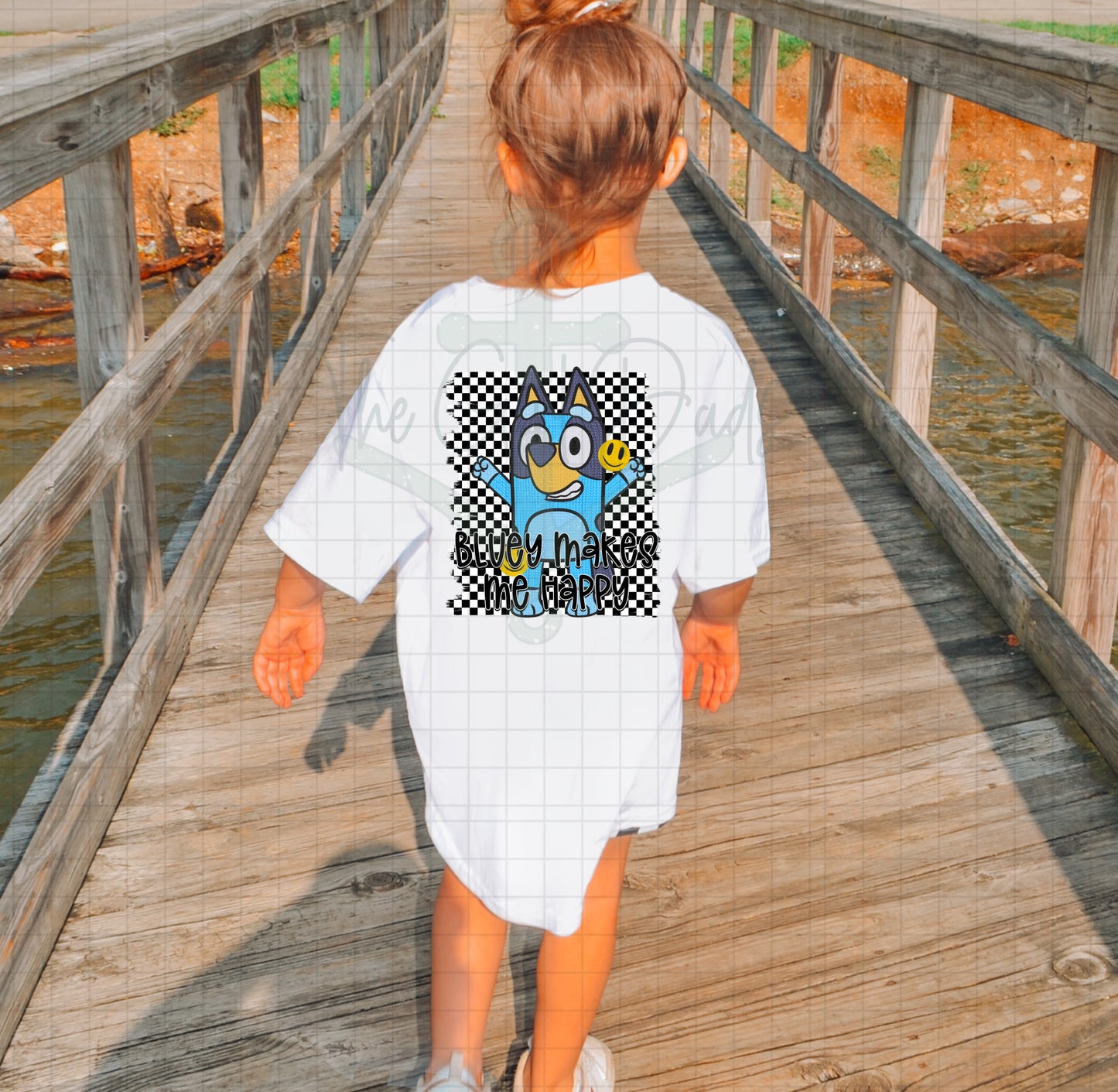 Bluey Makes Me Happy (Front & Back) Top Design