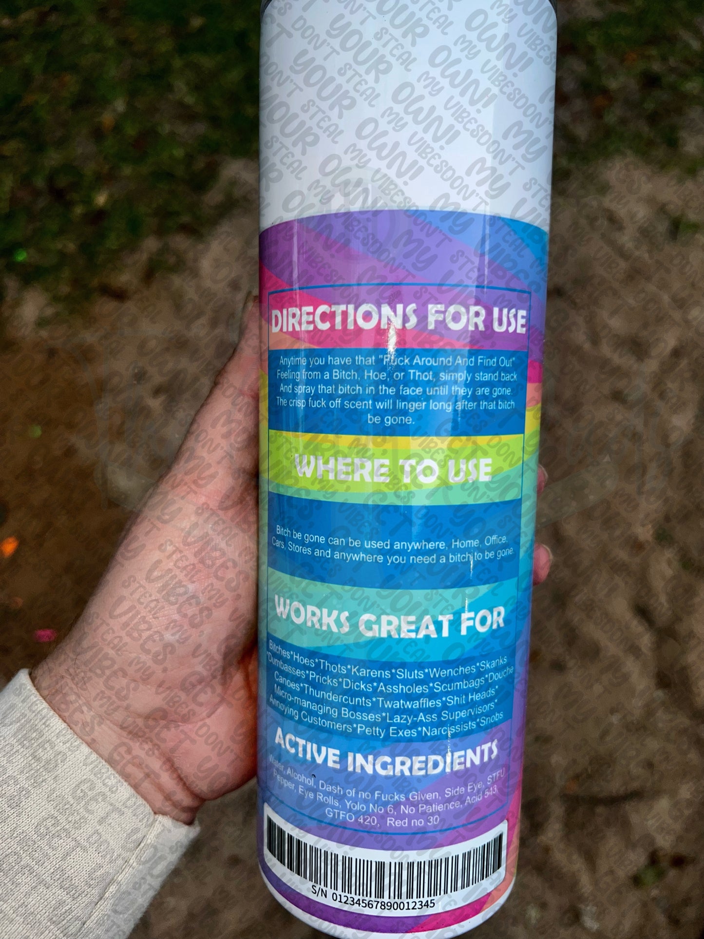 Bitch Be Gone Rainbow Drinkware