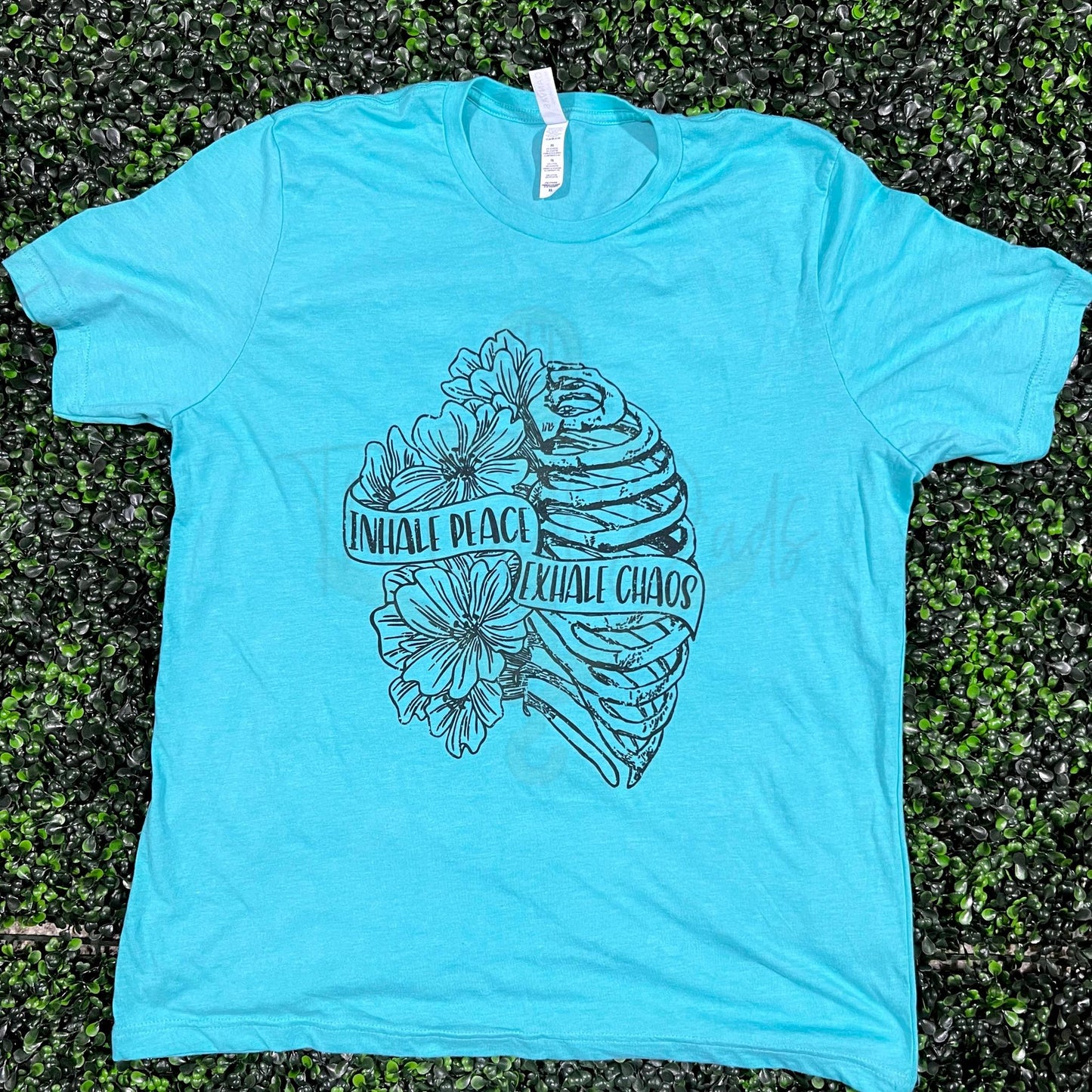 Inhale Peace, Exhale Chaos (All Black) Top Design