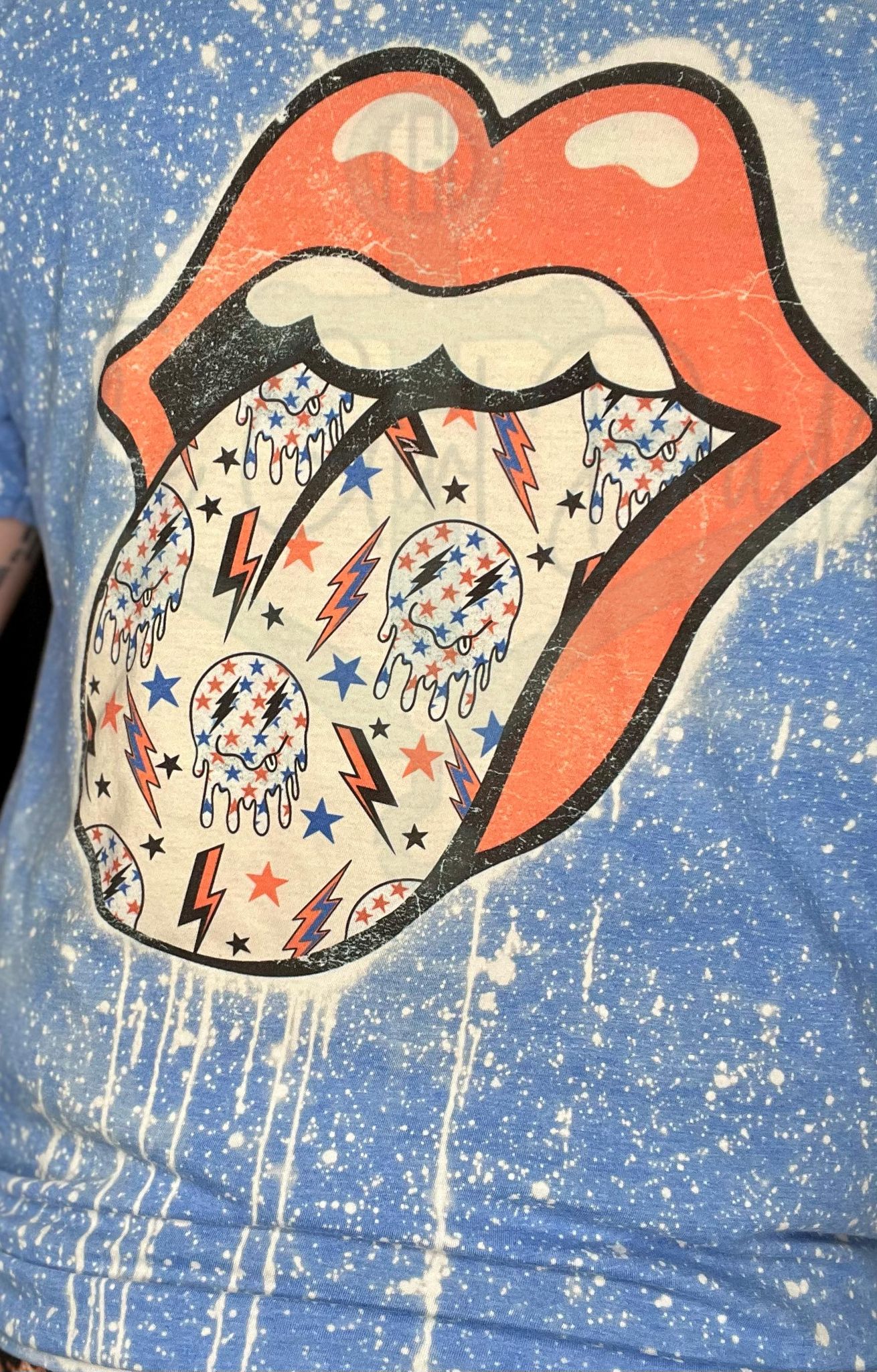 Patriotic Melting Smileys (Front & Back) Top Design