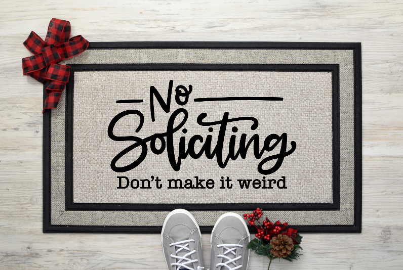No Soliciting Door Mat