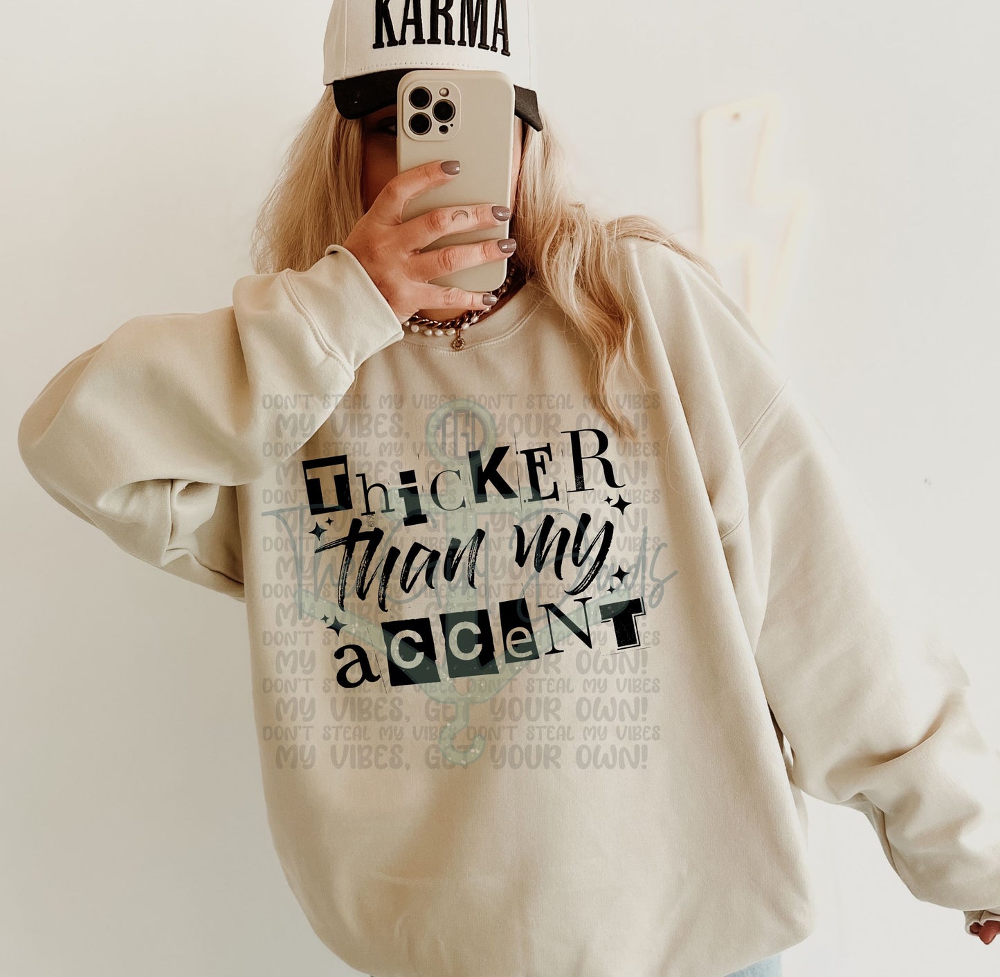 Thicker Than My Accent Top Design
