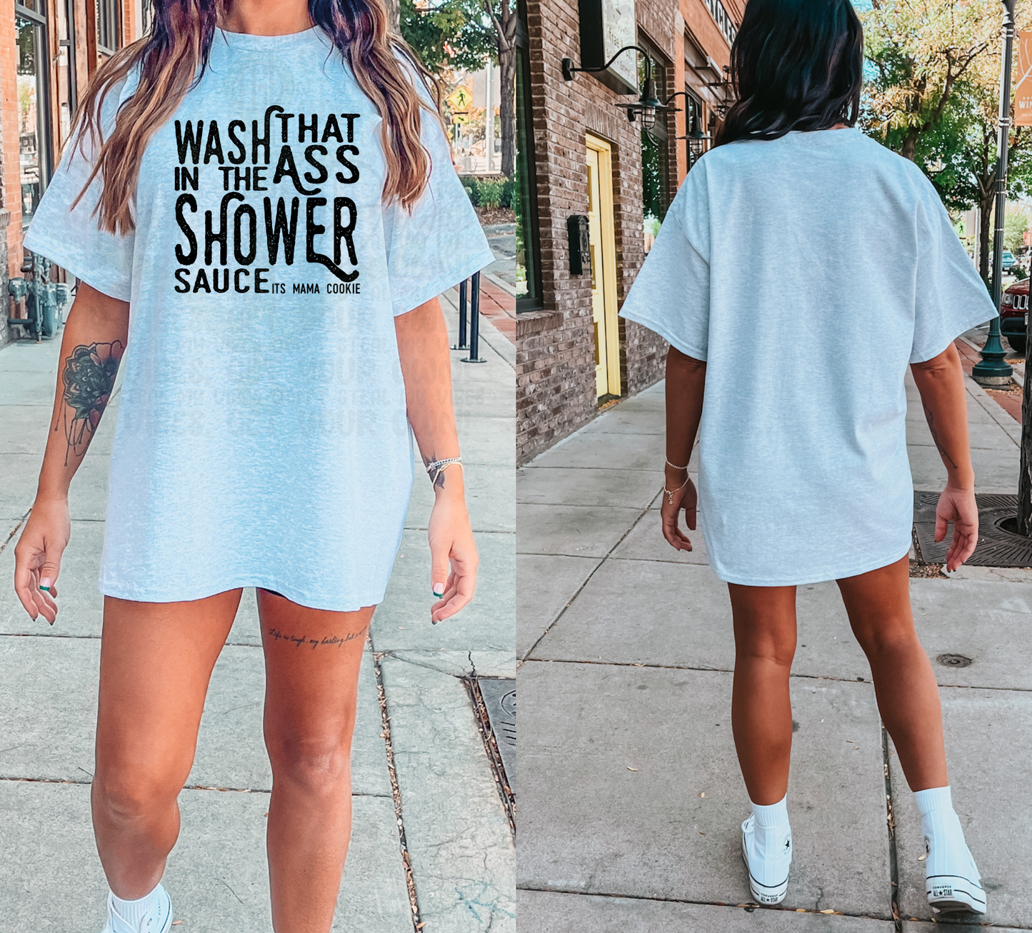 Wash That Ass In The Shower Sauce Front & Back Top Design