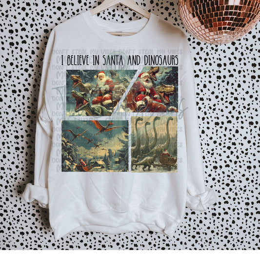I Believe In Santa And Dinosaurs Top Design