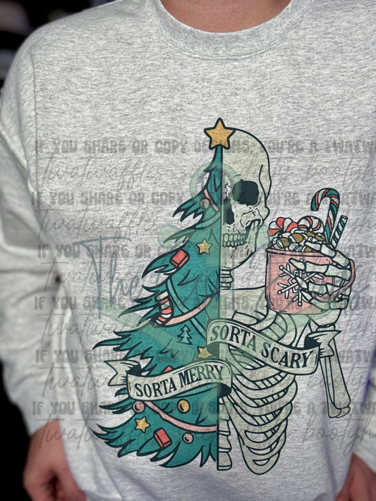 Sorta Merry Sorta Scary Skeleton Top Design