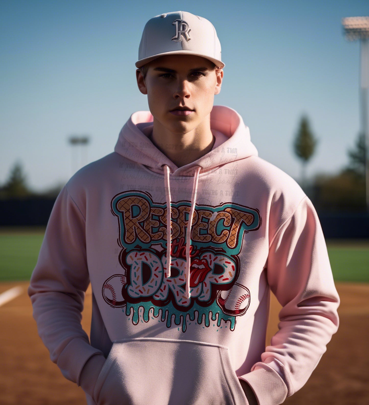 Respect The Drip Baseball Top Design