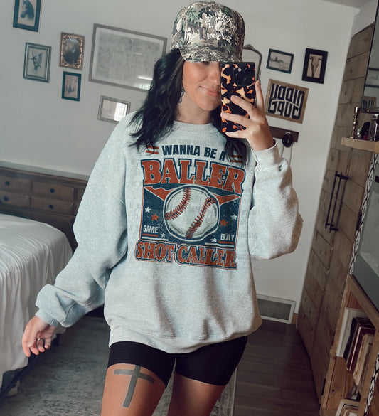 Wanna Be A Baller Shot Caller Top Design