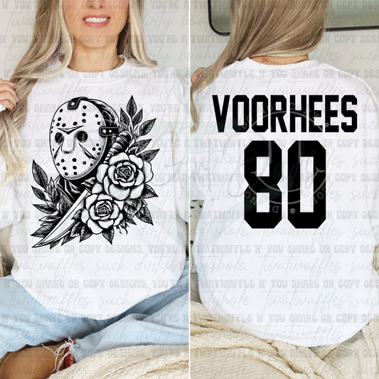 Voorhees All Black Front & Back Top Design