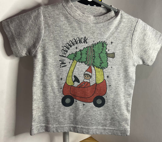 RTS 3-6M I‚Äôm back Red Cozy Coop Elf Gray tshirt