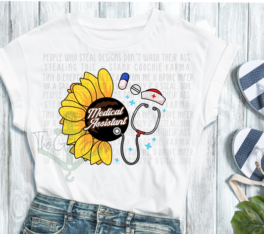 Medical Assistant Sunflower Top Design