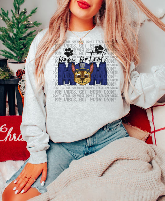 Patrol Mom Blue Top Design