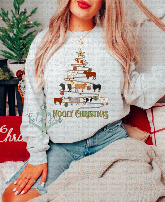 Mooey Christmas Cow Rope Tree Top Design