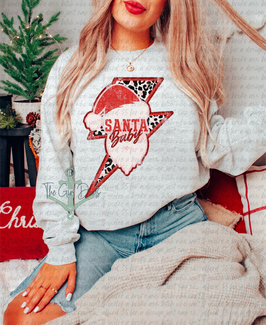 Santa Baby Lightning Bolt Top Design