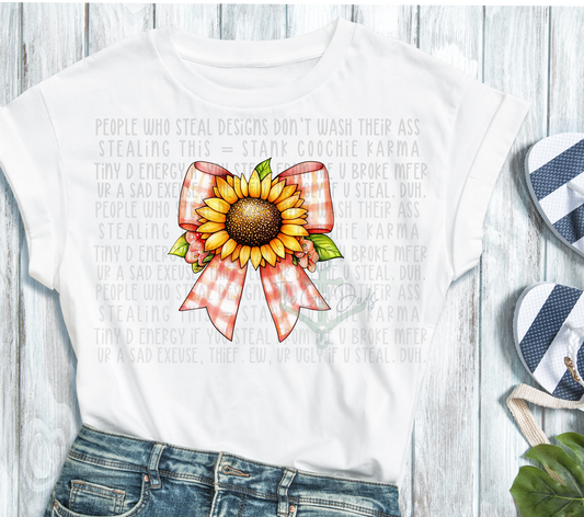 Sunflower Bow Top Design Multiple Options