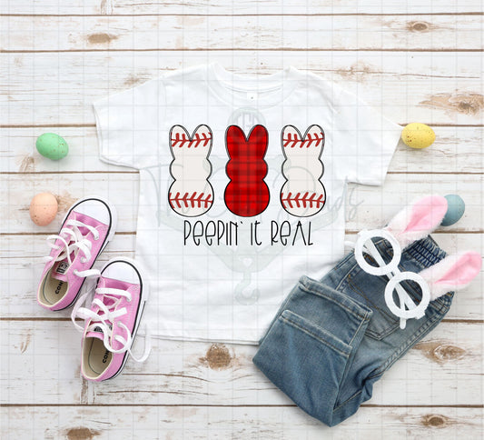 Peepin' It Real Baseball Top Design