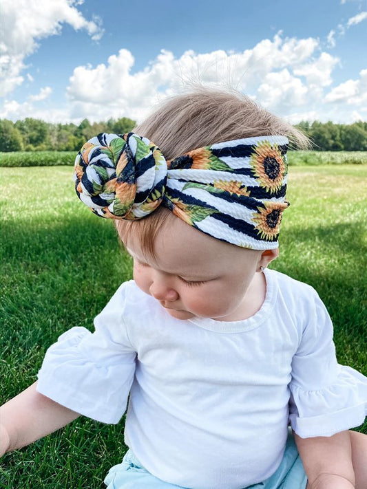 Sunflower Stripes Bow