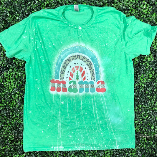 Mama Christmas Rainbow Top Design