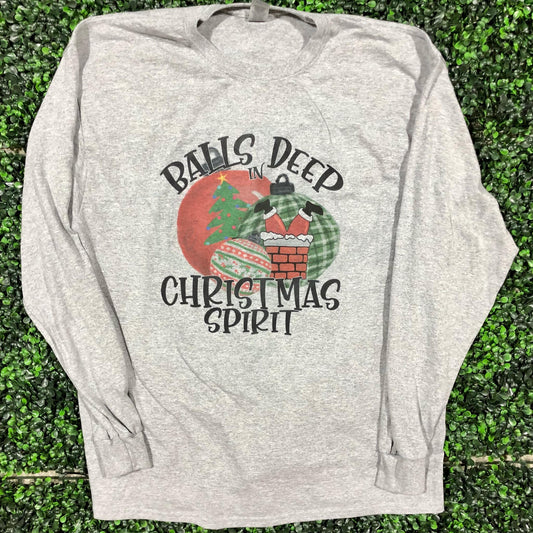 Balls Deep in Christmas Spirit Top Design