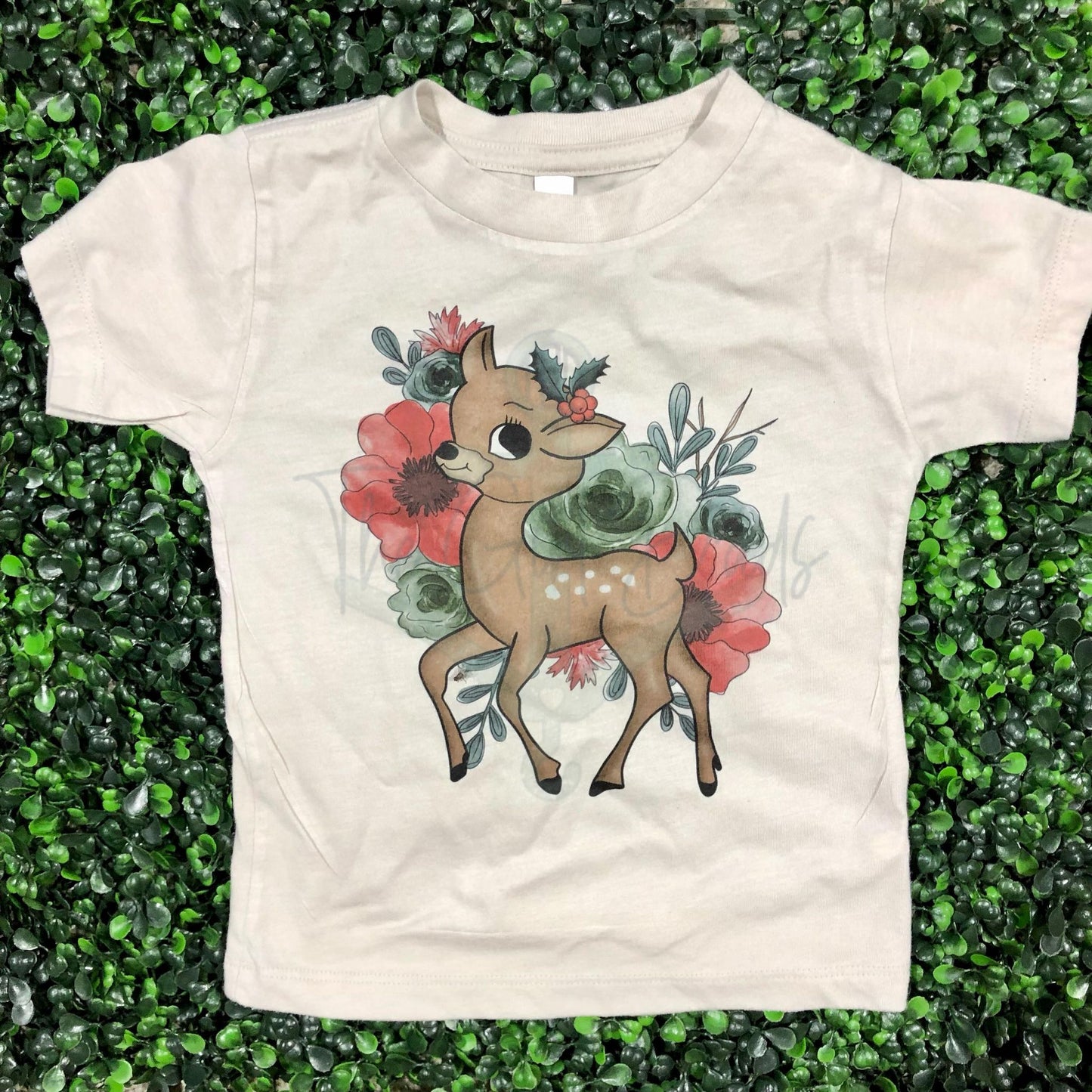 Floral Reindeer Top Design