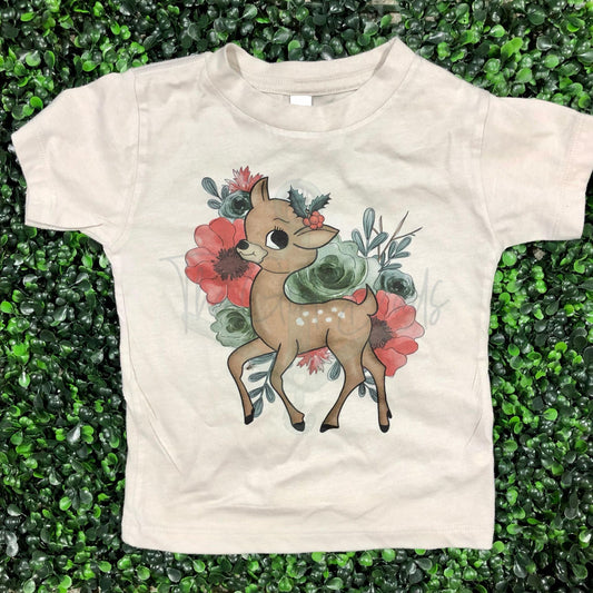 Floral Reindeer Top Design