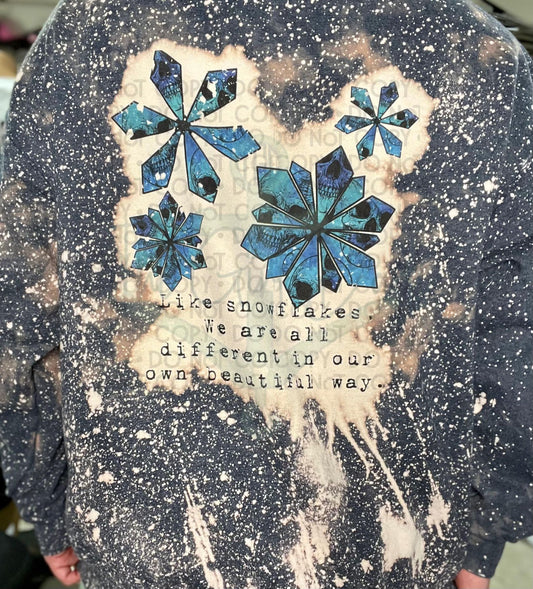 Like Snowflakes We are All Different (Front & Back) Top Design