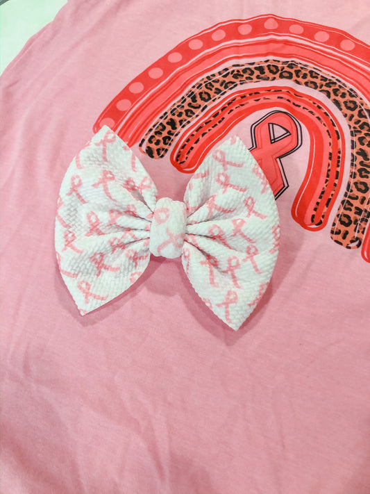 Breast Cancer Awareness Ribbon Bow