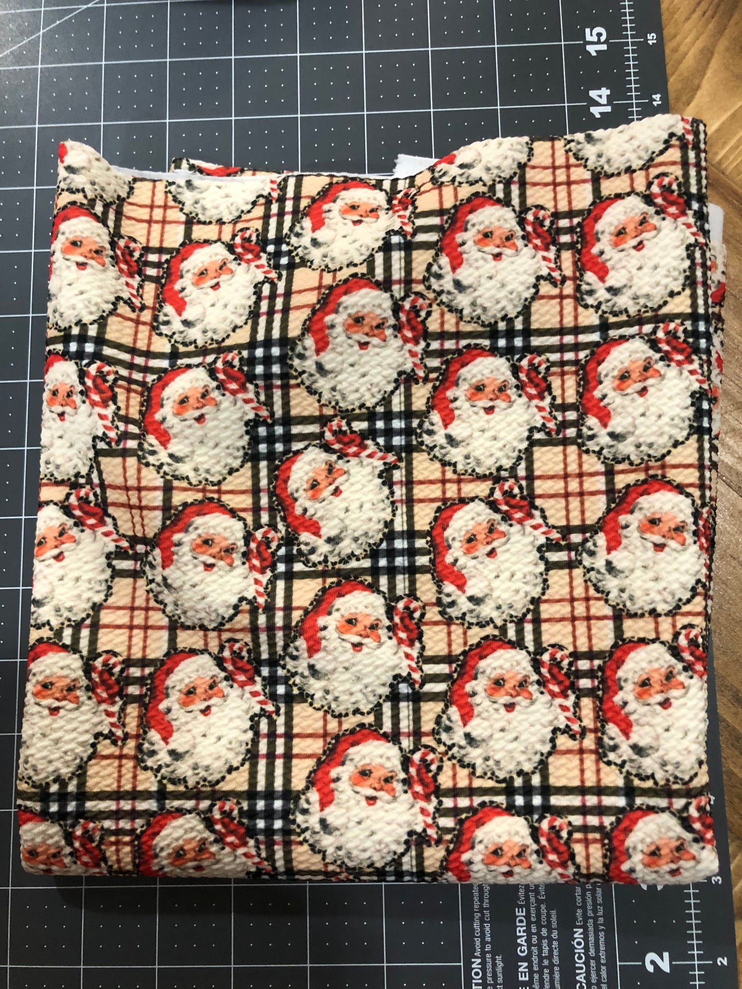 Vintage Santa on Designer Plaid Bow