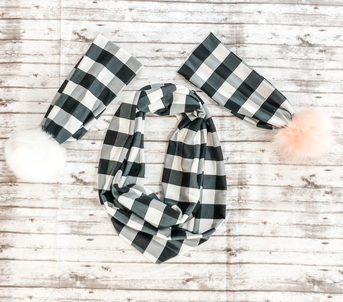 Buffalo Check Pom Headwrap