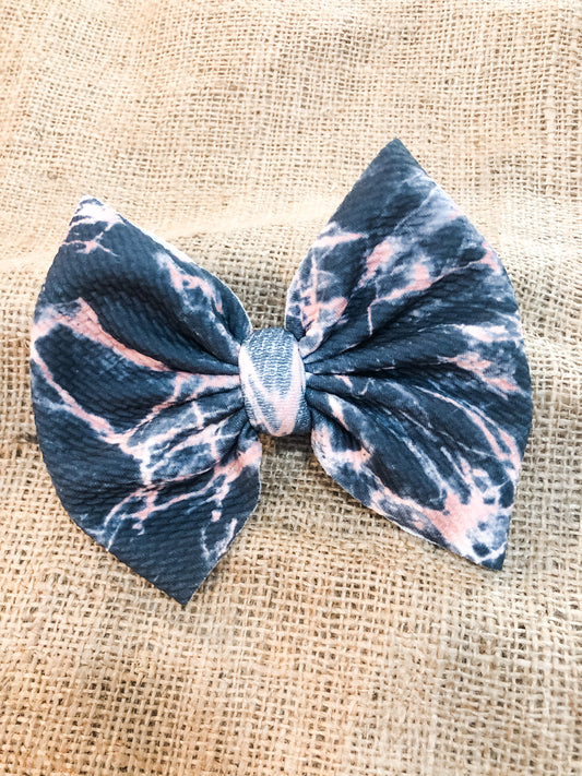 Black and Rose Gold Stone Bow