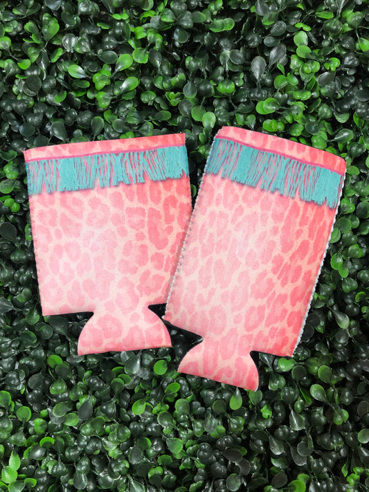 Pink Leopard Koozie