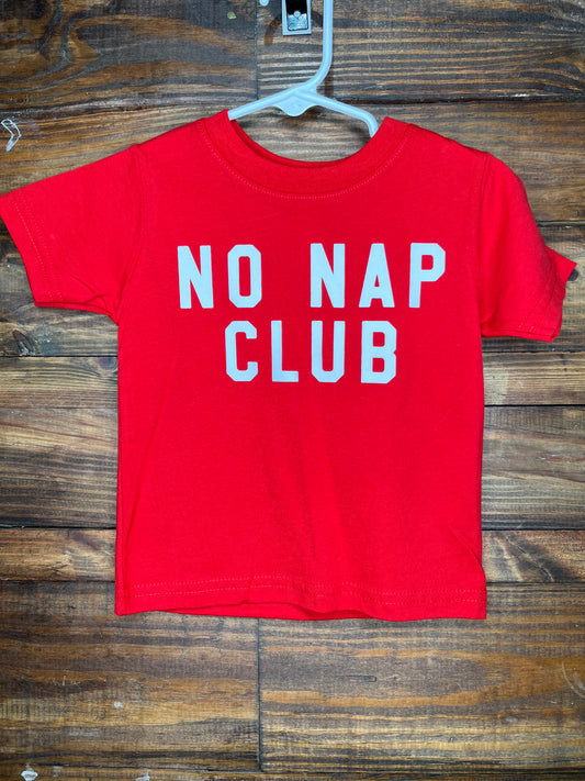 12 Month RTS No Nap Club Screen Print Red T-Shirt