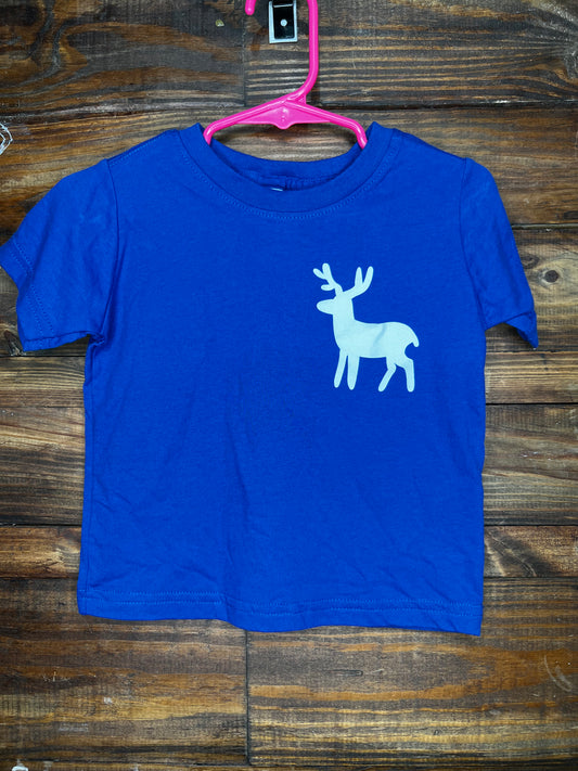 RTS 18 Month RTS Reindeer Screen Print Royal Blue T-Shirt