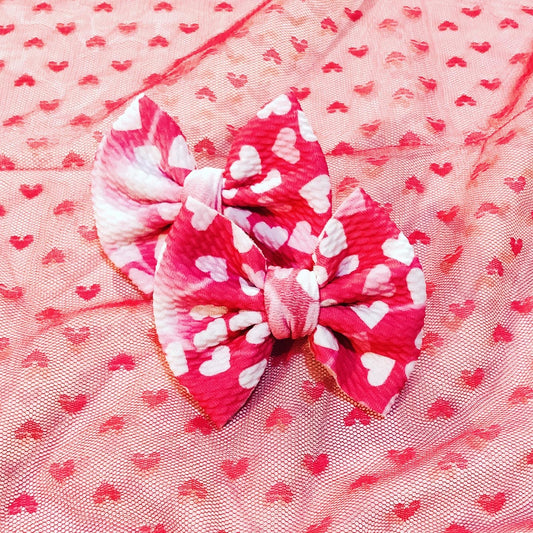 Sparkling Hearts Bow Fabric