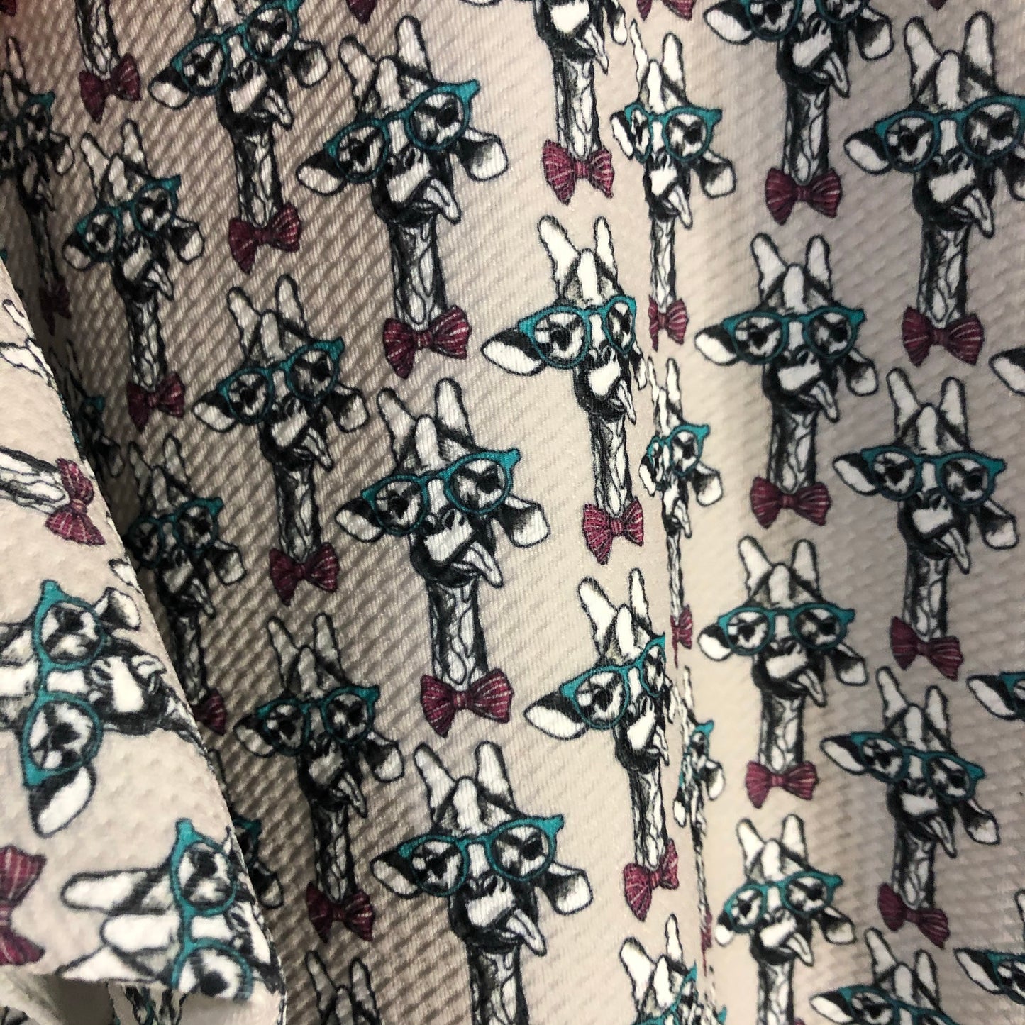 Hipster Giraffe Bow and Hair Accessory Fabric