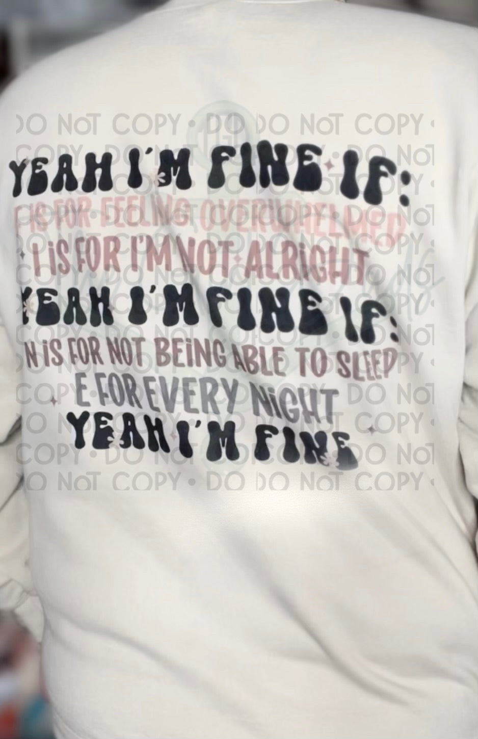 Yeah I'm Fine Hippie (Front & Back) Top Design