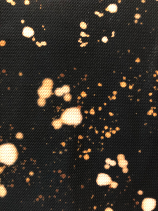 Black Faux Bleach Bow Fabric